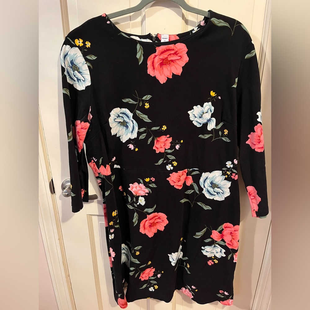 Black and pink floral dress
